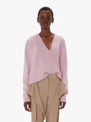 DRAPED TIE FRONT SWEATER in pink JW Anderson US