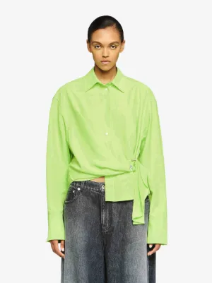 DRAPED TWISTED SHIRT in green | JW Anderson US
