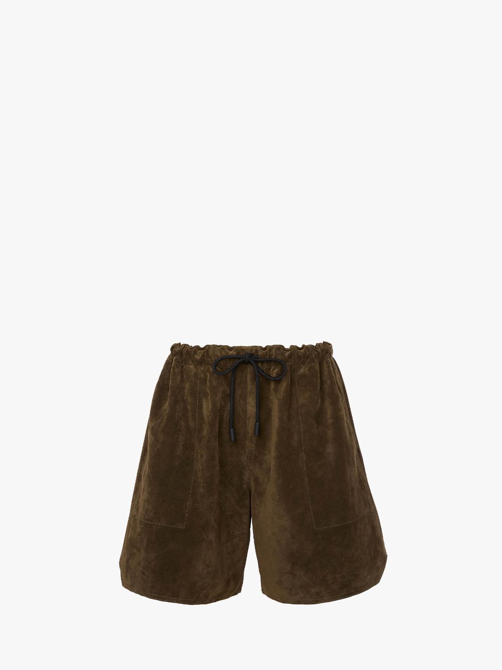 DRAWSTRING LEATHER SHORTS in green | JW Anderson US