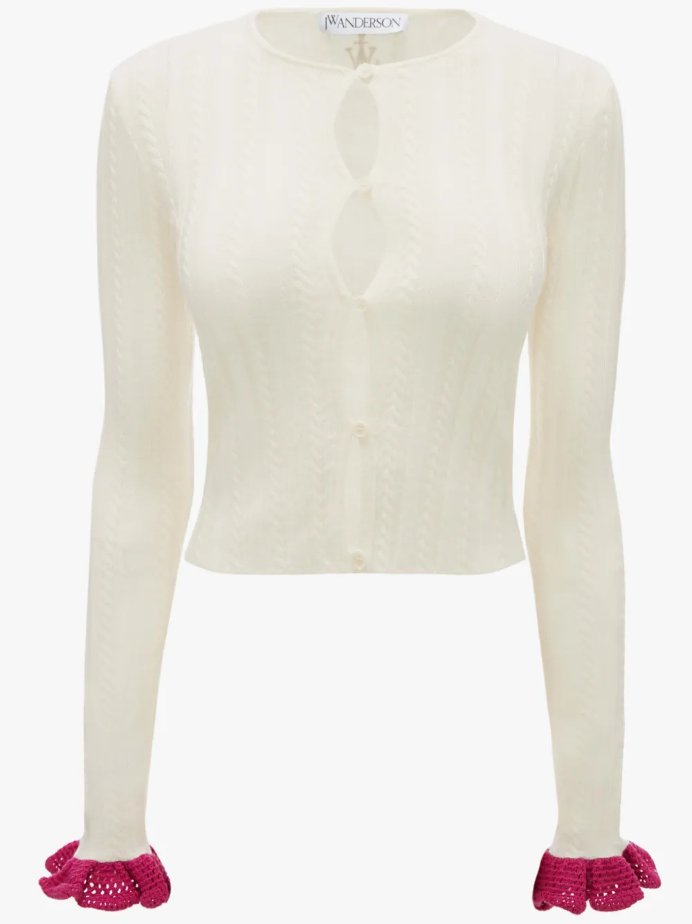 white fitted cardigan