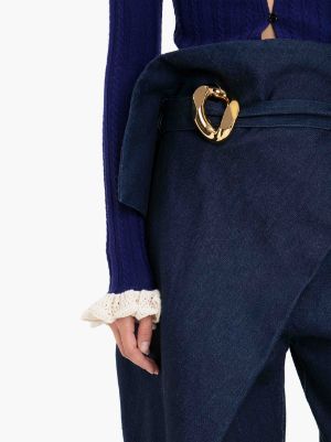 FOLD OVER DENIM TROUSER in blue | JW Anderson