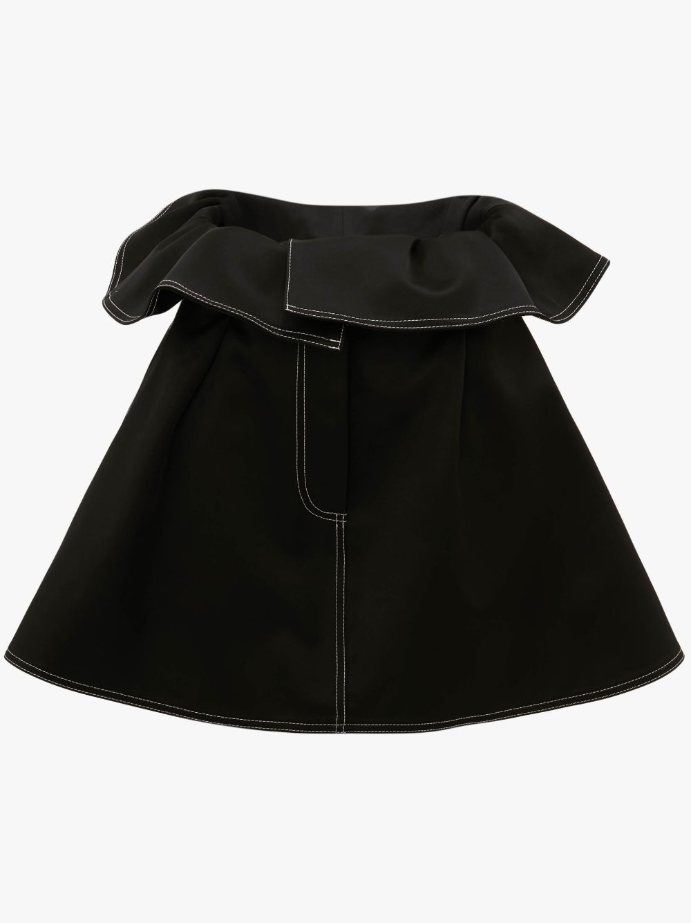 FOLDOVER WAIST MINI SKIRT in black