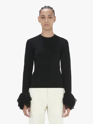 FRINGE CUFF TOP in black | JW Anderson TH