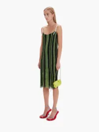 FRINGE DETAIL CAMISOLE DRESS in green | JW Anderson US