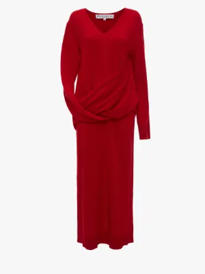 FRONT DRAPE DRESS in red JW Anderson AU