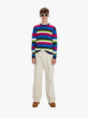FRONT PLEAT WIDE LEG TROUSERS in white | JW Anderson FR