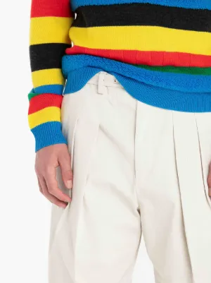 FRONT PLEAT WIDE LEG TROUSERS in white | JW Anderson FR