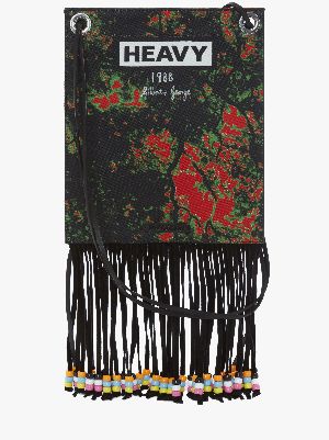 GILBERT & GEORGE BOY SITTING DOWN PRINTED NECK POUCH in black | JW Anderson  GB