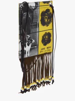 GILBERT & GEORGE DOG BOY PRINTED NECK POUCH in black | JW Anderson FI