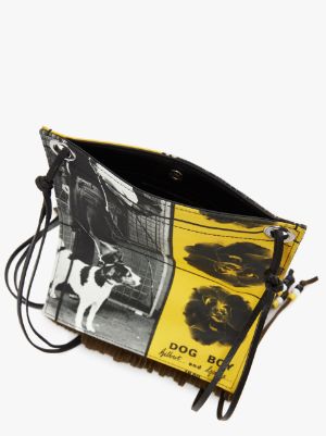 GILBERT & GEORGE DOG BOY PRINTED NECK POUCH in black | JW Anderson US