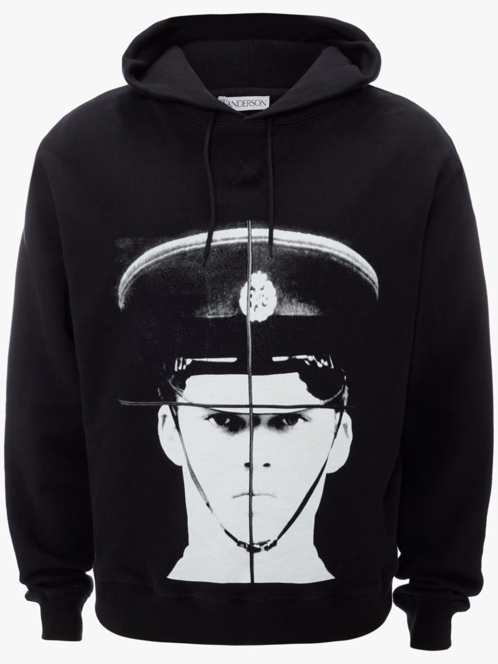Gilbert & George policeman hoodie in black | JW Anderson