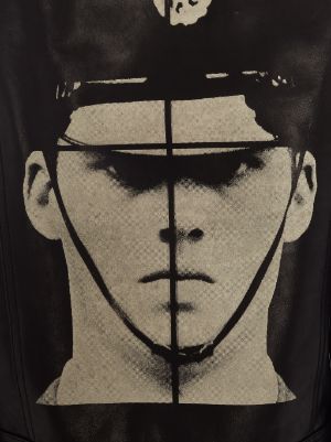 GILBERT & GEORGE POLICEMAN PRINT LATEX TOP in black | JW Anderson