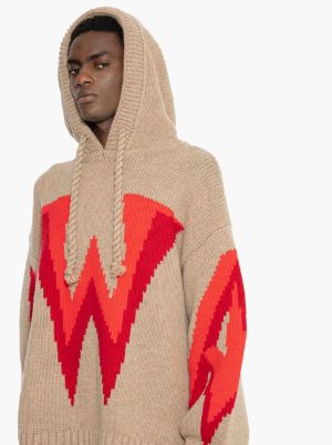 GOTHIC LOGO CHUNKY HOODIE in neutrals | JW Anderson