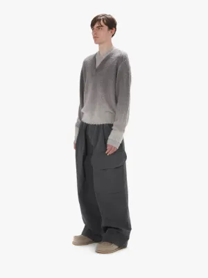 GRADIENT V-NECK SWEATER in grey | JW Anderson US GRADIENT V-NECK SWEATER in grey | JW Anderson US