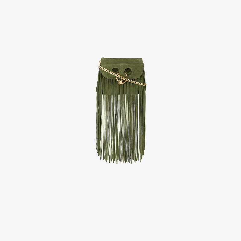 green suede crossbody bag