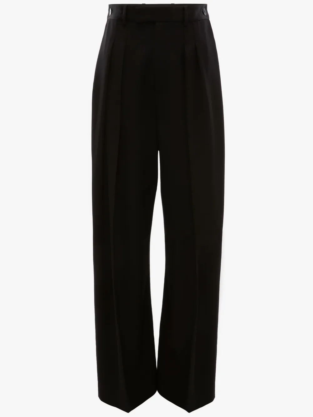 high waisted wide leg black trousers