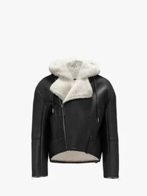 HOODED BIKER JACKET in black JW Anderson DE