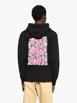 HOODIE WITH PRINTED LACE BACK PANEL in black JW Anderson GB