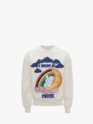 I DREAM OF CHEESE SWEATSHIRT in white | JW Anderson