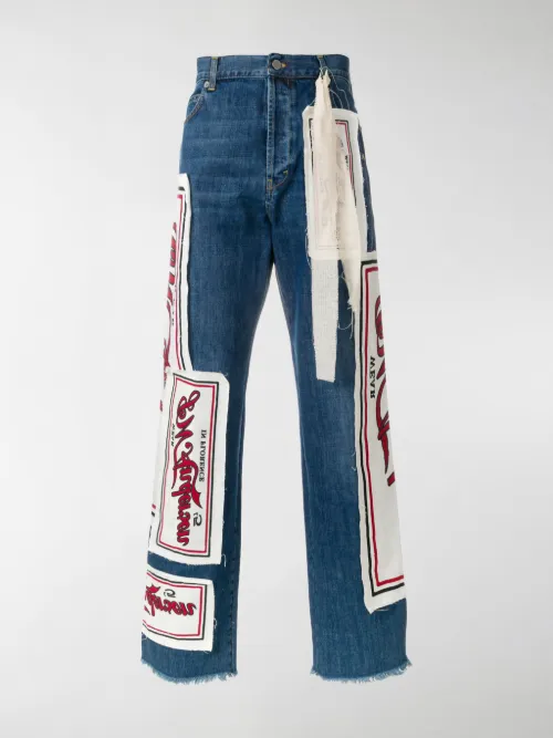 JW Anderson - Jeans con design patchwork