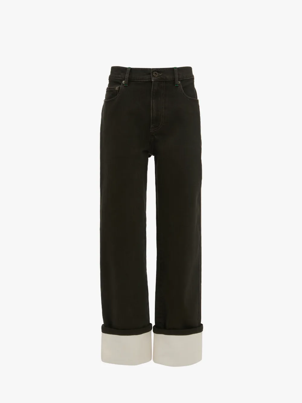 JEANS CON RISVOLTO A CONTRASTO in nero JW Anderson IT