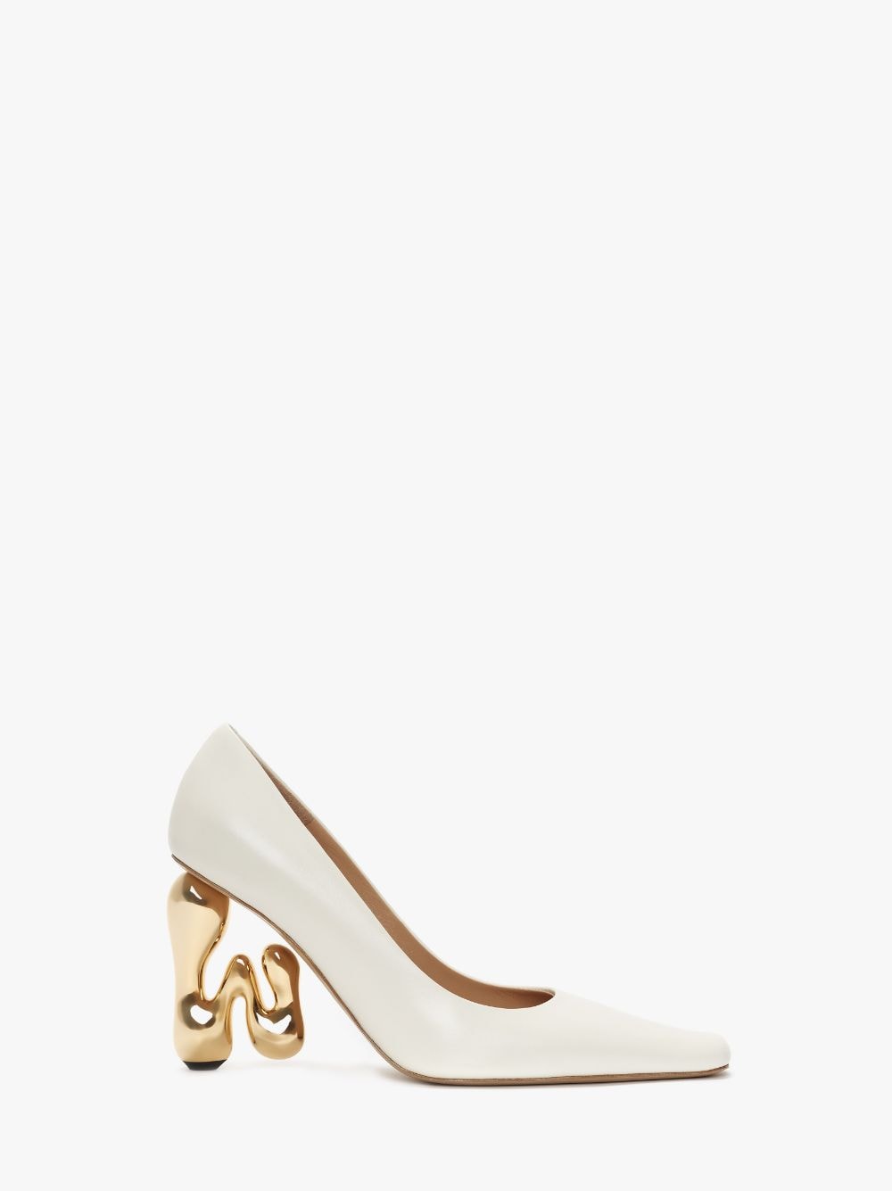 JW BUBBLE HEEL LEATHER PUMPS in white | JW Anderson SG
