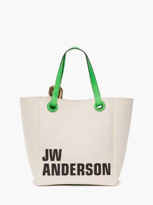 JW Anderson Print Canvas Tote Bag in White