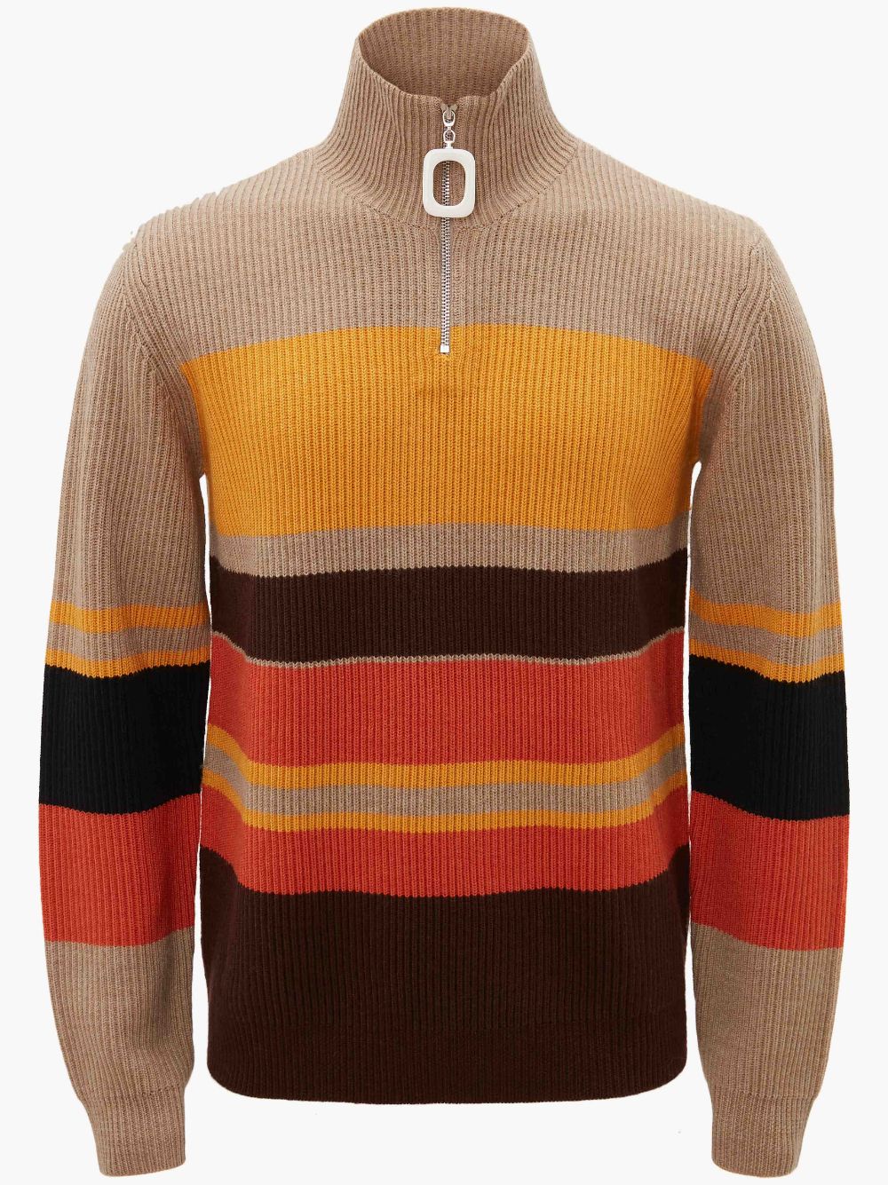 JWA PULLER COLOURBLOCK JUMPER in brown | JW Anderson