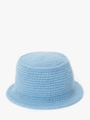 KNITTED BUCKET HAT in blue | JW Anderson