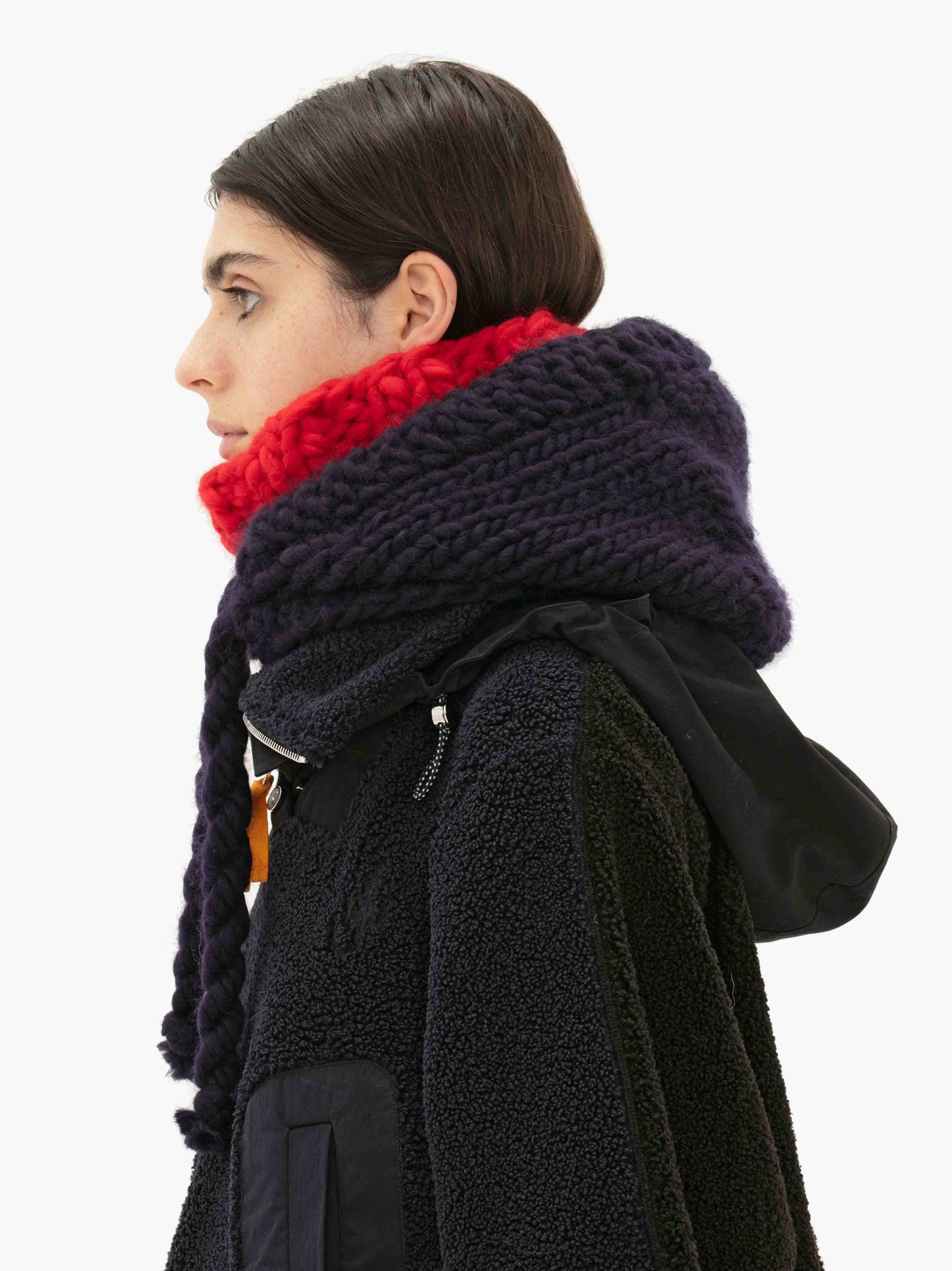 KNITTED HOOD in blue JW Anderson