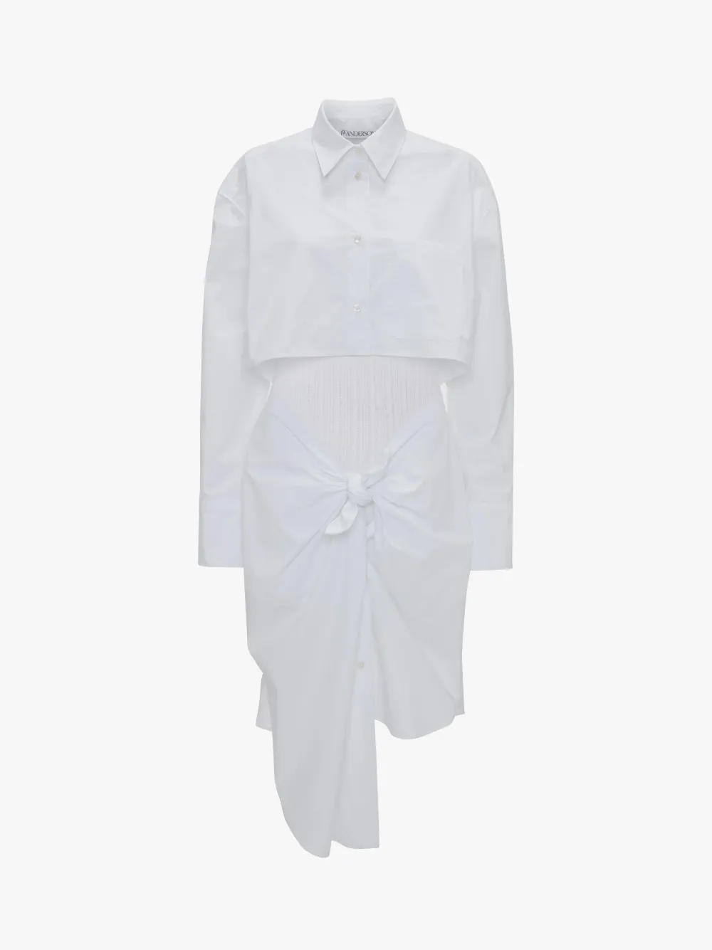 KNOTTED SHIRT DRESS in white | JW Anderson GB