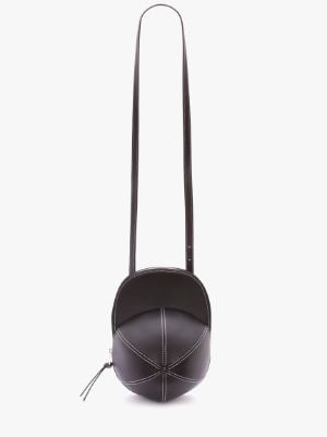 LARGE CAP BAG - LEATHER CROSSBODY BAG in black | JW Anderson AE