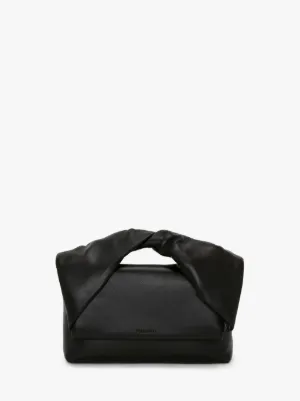 Black Leather Crossbody Bag popular TWIST Style