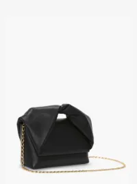 LARGE TWISTER - LEATHER TOP HANDLE BAG in black | JW Anderson US