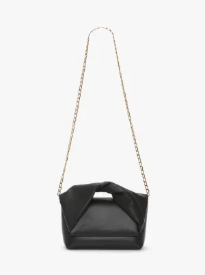 LARGE TWISTER - LEATHER TOP HANDLE BAG in black | JW Anderson US