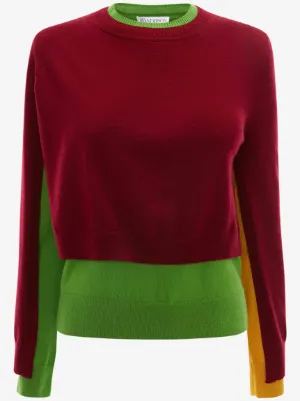 red crew neck jumper
