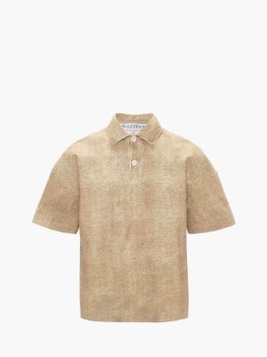 LEATHER POLO SHIRT in neutrals | JW Anderson US