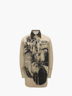 LONG SLEEVE SHIRT - POL ANGLADA ARTWORK in neutrals | JW Anderson US