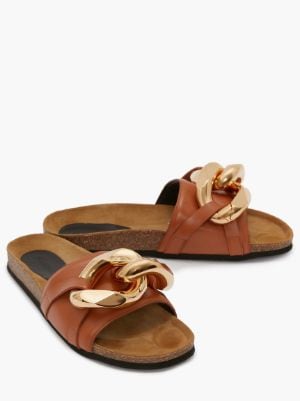 MEN'S CHAIN LOAFER SLIDES in brown | JW Anderson