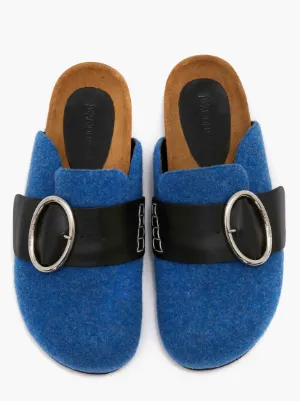 MEN S FELT BUCKLE LOAFER MULES in blue JW Anderson US