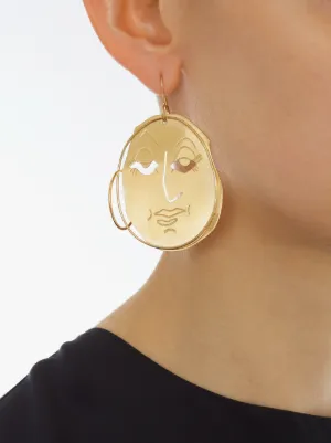 Moon store face earrings