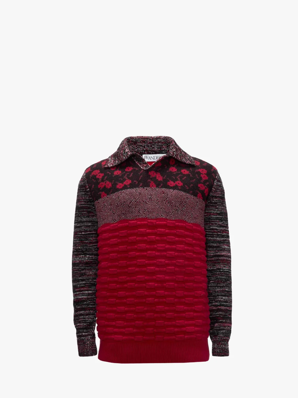 MULTI TEXTURE POLO SHIRT in red JW Anderson GB