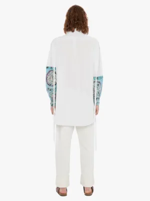 MYSTIC PAISLEY PRINTED SLEEVES TASSELED SHIRT in blue | JW Anderson