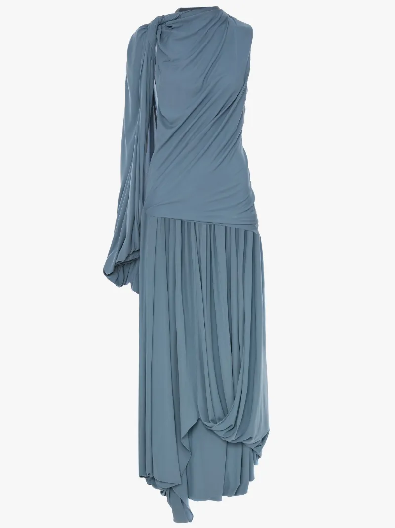 one sleeve draped dress