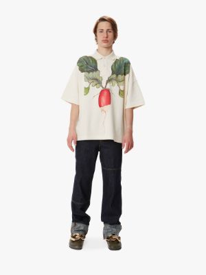 OVERSIZED VEGGIE POLO SHIRT in white | JW Anderson FR