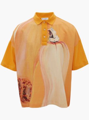 OVERSIZED VEGGIE POLO SHIRT in orange | JW Anderson US