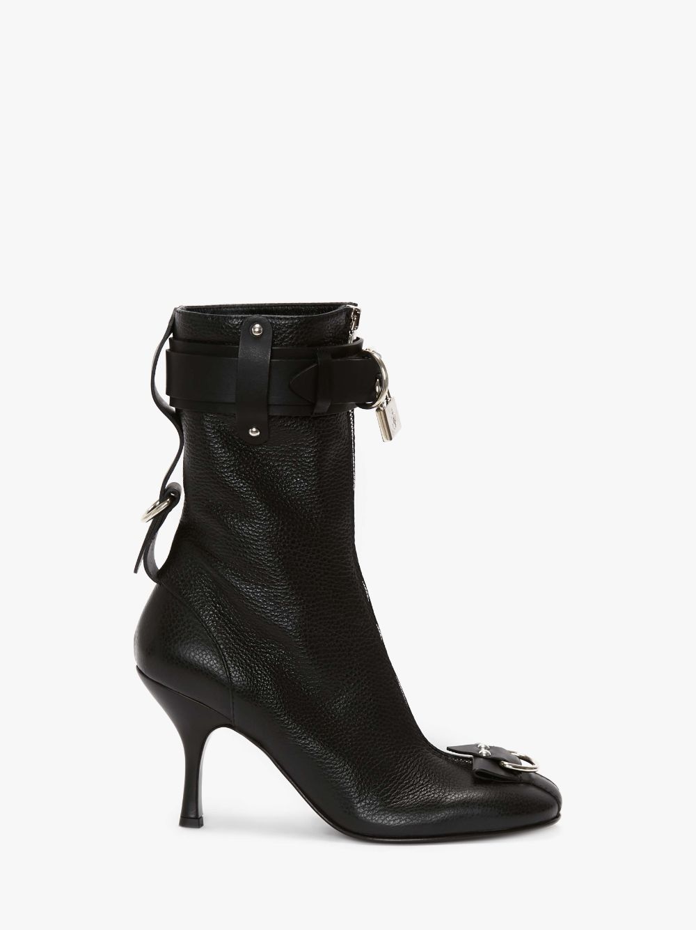 PADLOCK ANKLE HEEL BOOTS in black | JW Anderson GB