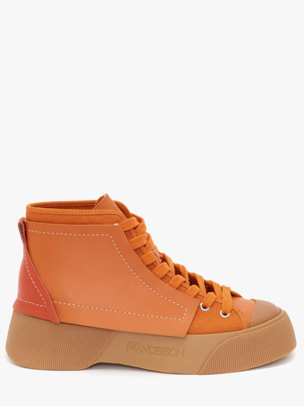 panelled high top sneakers in orange JW Anderson DK