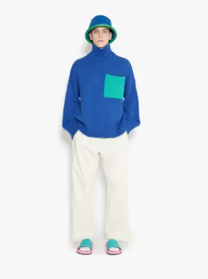 PATCH POCKET TURTLENECK JUMPER in blue | JW Anderson