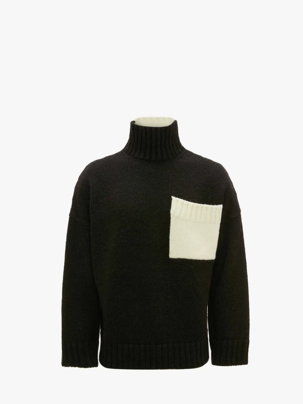 PATCH POCKET TURTLENECK JUMPER in black | JW Anderson